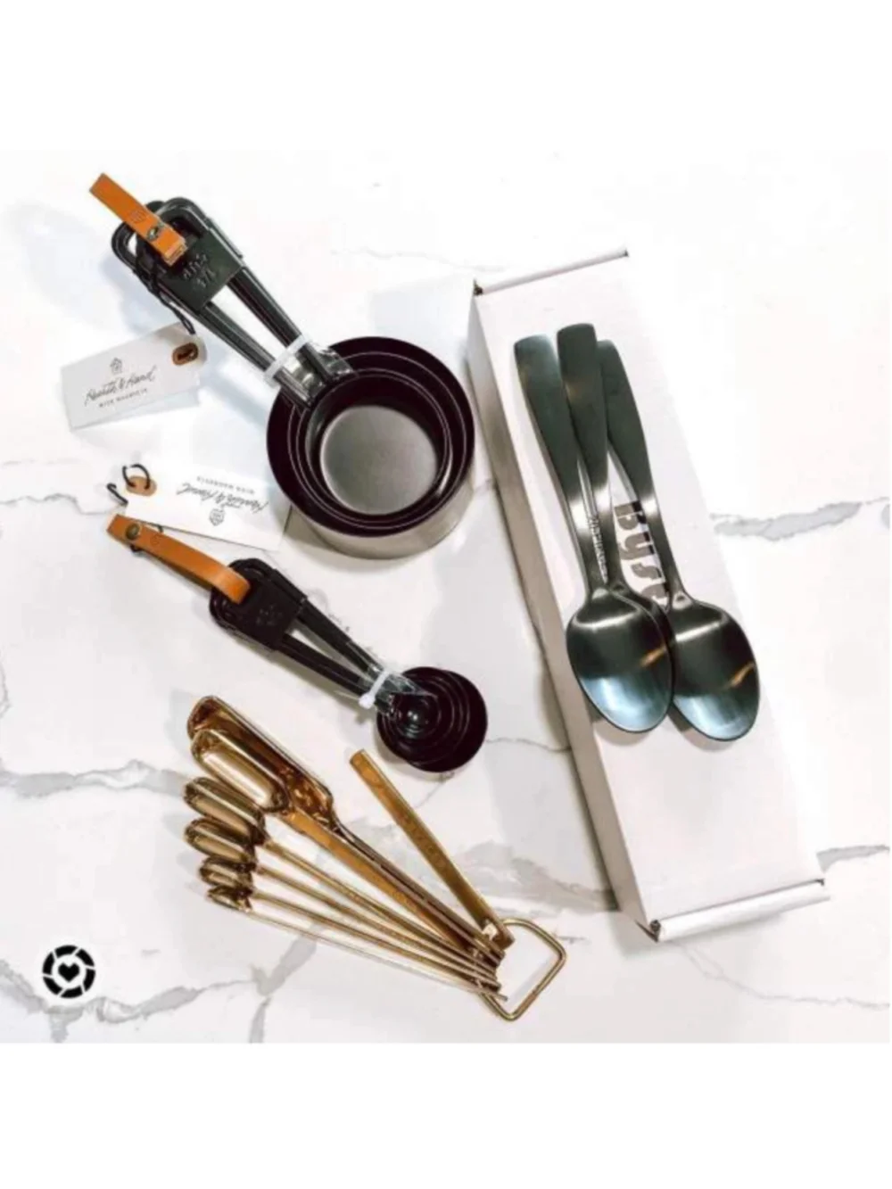 Hearth & Hand with Magnolia 9pc Measuring Spoon & Cup Set Matte Black